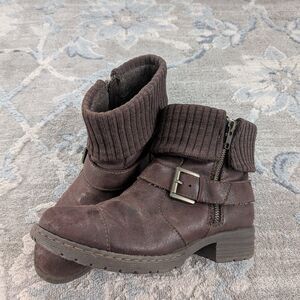 boc Brown Fold-Over Ankle Boots with Buckle